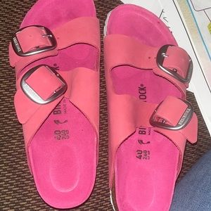 Pink suede Birkenstock